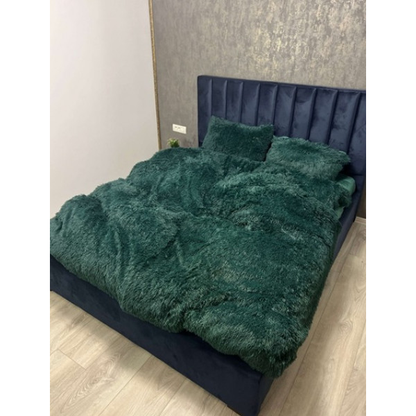 Постільна білизна євро з велюру та плюшу Jojo Ведмедик 20073 200х230 см зелена