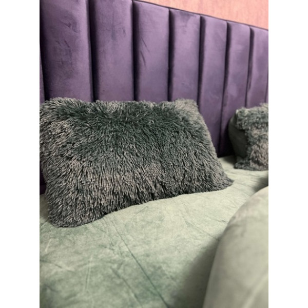 Постільна білизна євро з велюру та плюшу Jojo Ведмедик 20073 200х230 см зелена