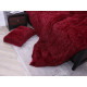 Постільна білизна євро з велюру та плюшу Jojo Ведмедик 20077 200х230 см бордове