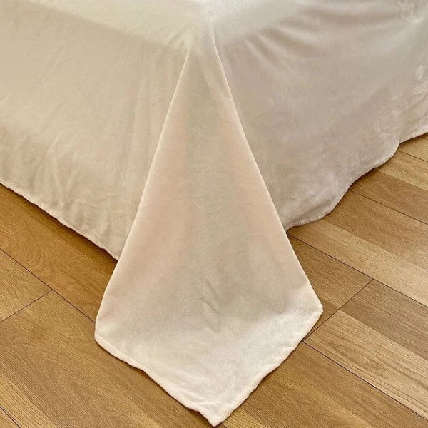 Постільна білизна євро з велюру та плюшу Jojo Ведмедик 20078 200х230 см молочна