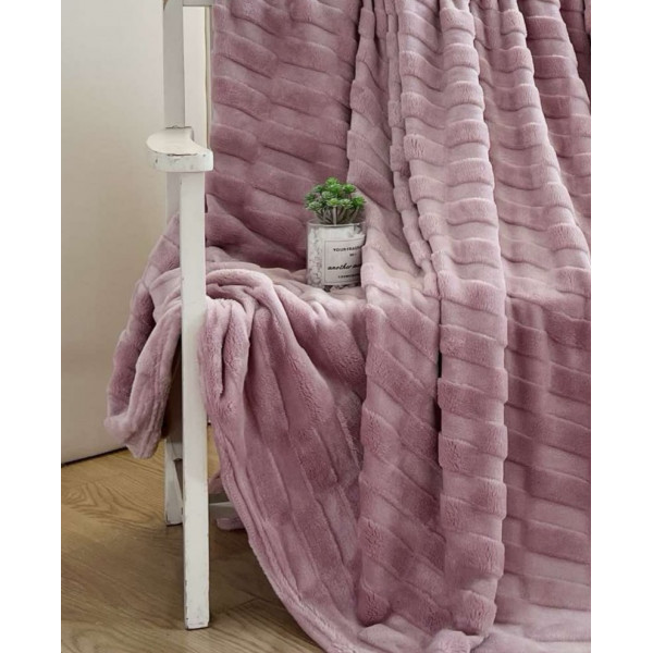 Плед євро Colorful Home Оксамитовий велюр 3D 20104 200х220 см ліловий