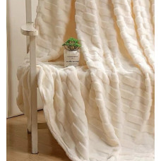 Плед євро Colorful Home Оксамитовий велюр 3D 20105 200х220 см молочний