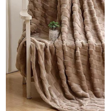 Плед євро Colorful Home Оксамитовий велюр 3D 20106 200х220 см коричневий