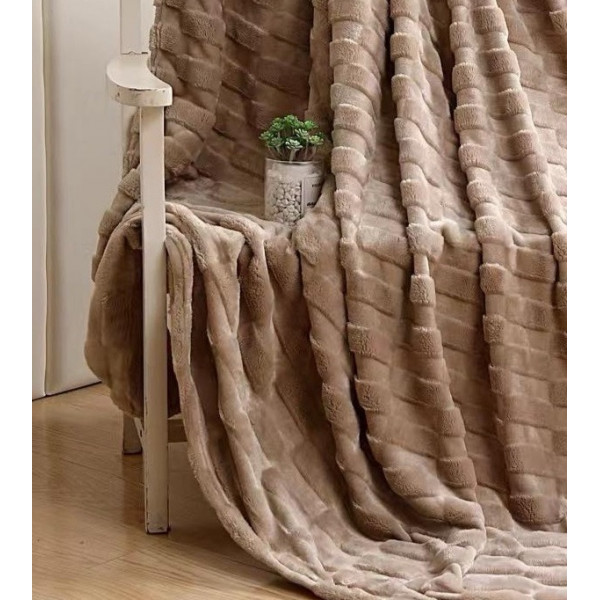 Плед євро Colorful Home Оксамитовий велюр 3D 20106 200х220 см коричневий