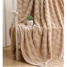 Плед євро Colorful Home Оксамитовий велюр 3D 20107 200х220 см бежевий