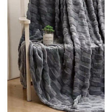 Плед євро Colorful Home Оксамитовий велюр 3D 20108 200х220 см сірий