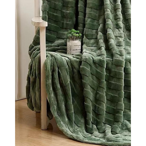 Плед євро Colorful Home Оксамитовий велюр 3D 20110 200х220 см зелений