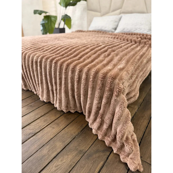 Плед-покривало євро Королівська Смужка 7 см 20094 200х220 см коричневий