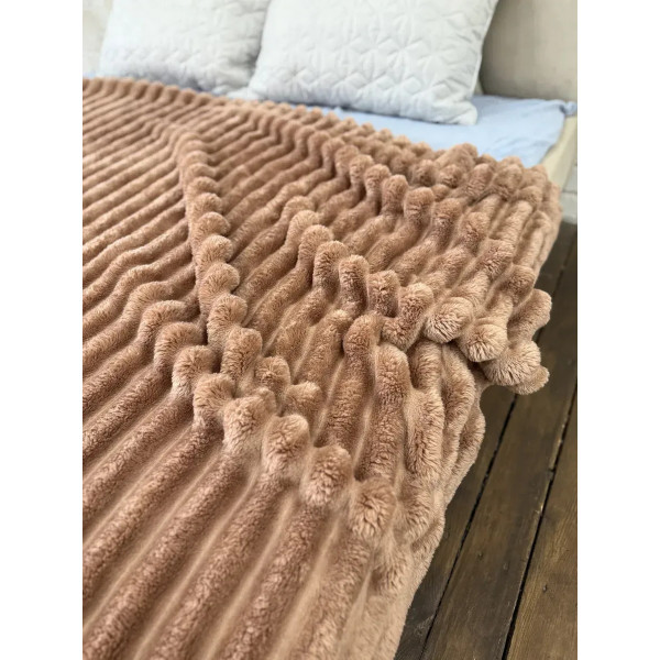 Плед-покривало євро Королівська Смужка 7 см 20094 200х220 см коричневий