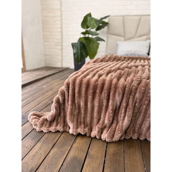 Плед-покривало євро Королівська Смужка 7 см 20094 200х220 см коричневий