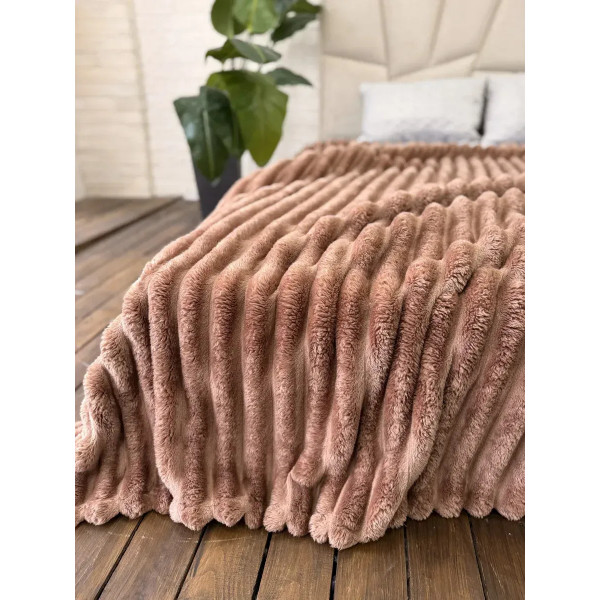 Плед-покривало євро Королівська Смужка 7 см 20094 200х220 см коричневий