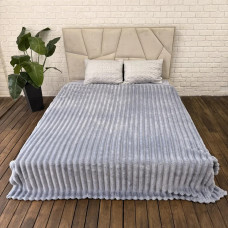 Плед-покривало євро Королівська Смужка 7 см 20095 200х220 см світло-сірий