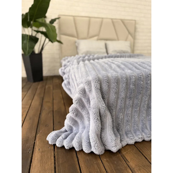 Плед-покривало євро Королівська Смужка 7 см 20095 200х220 см світло-сірий