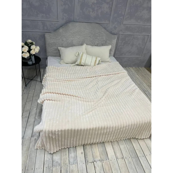 Плед-покривало євро Королівська Смужка 7 см 20097 200х220 см молочний