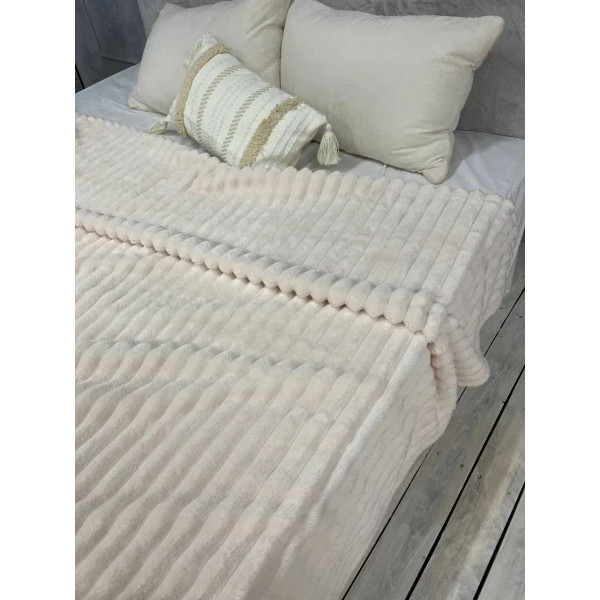 Плед-покривало євро Королівська Смужка 7 см 20097 200х220 см молочний