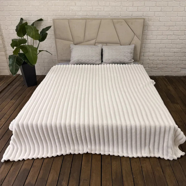 Плед-покривало євро Королівська Смужка 7 см 20099 200х220 см білий