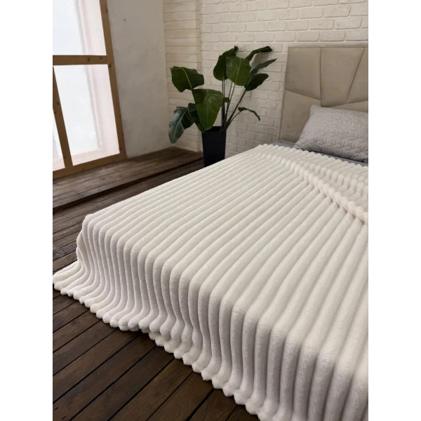 Плед-покривало євро Королівська Смужка 7 см 20099 200х220 см білий