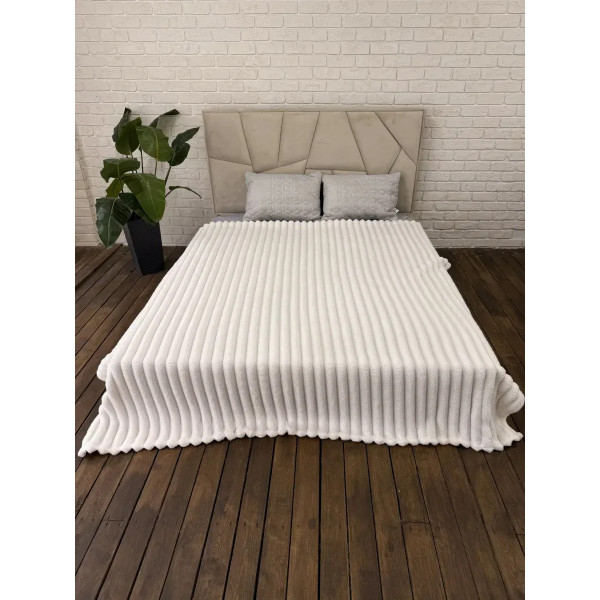 Плед-покривало євро Королівська Смужка 7 см 20099 200х220 см білий