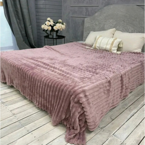 Плед-покривало євро Королівська Смужка 7 см 20100 200х220 см ліловий