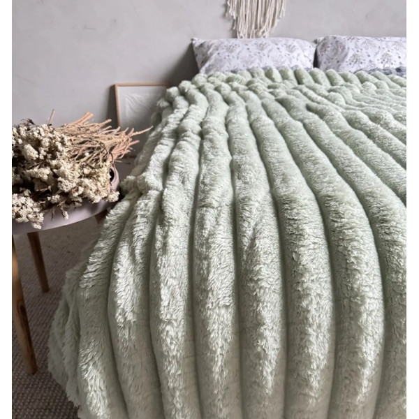 Плед-покривало євро Королівська Смужка 7 см 20101 200х220 см м'ятний