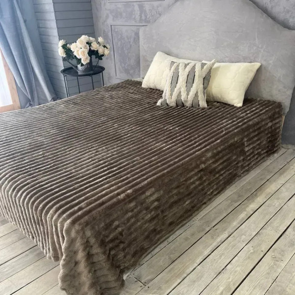 Плед-покривало євро Королівська Смужка 7 см 20102 200х220 см кавовий