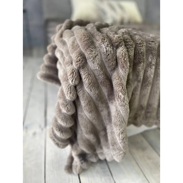 Плед-покривало євро Королівська Смужка 7 см 20102 200х220 см кавовий