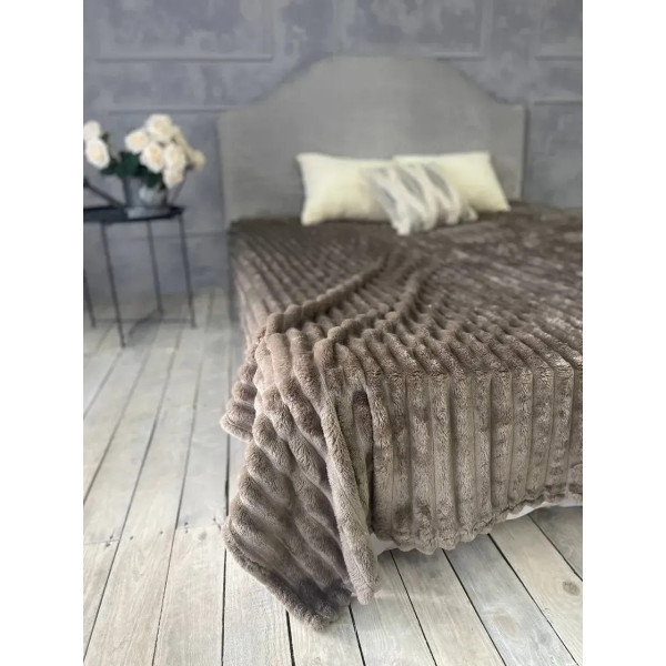 Плед-покривало євро Королівська Смужка 7 см 20102 200х220 см кавовий