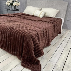 Плед-покривало євро Koloco Шарпей Смуга 4 см 20206 200х230 см шоколадний
