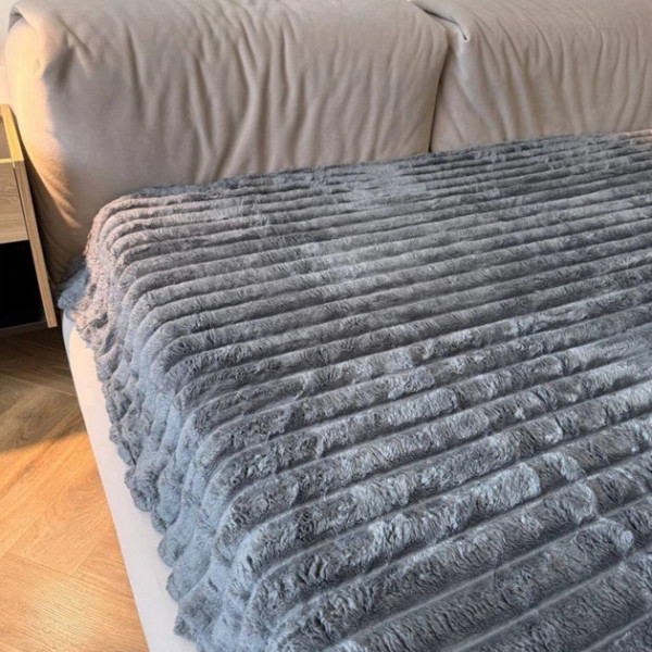 Плед-покривало євро Koloco Шарпей Смуга 4 см 20207 200х230 см сірий