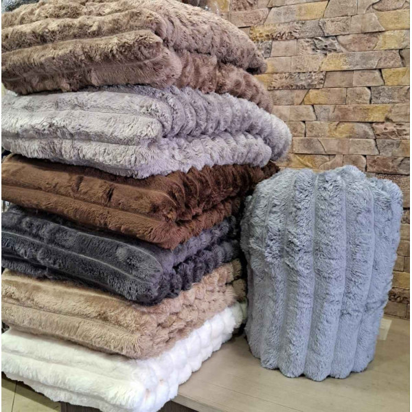 Плед-покривало євро Koloco Шарпей Смуга 4 см 20207 200х230 см сірий