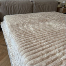 Плед-покривало євро Koloco Шарпей Смуга 4 см 20209 200х230 см бежевий