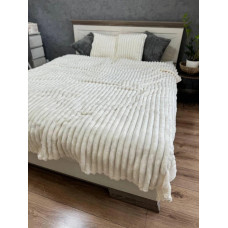 Плед-покривало євро Koloco Шарпей Смуга 4 см 20210 200х230 см молочний