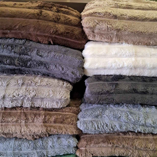 Плед-покривало євро Koloco Шарпей Смуга 4 см 20210 200х230 см молочний