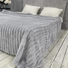 Плед-покривало євро Koloco Шарпей Смуга 4 см 20211 200х230 см світло-сірий