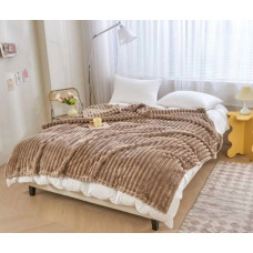 Плед-покривало євро Koloco Шарпей Смуга 4 см 20212 200х230 см коричневий