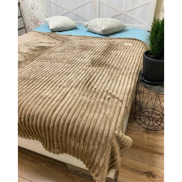 Плед-покривало євро Koloco Шарпей Смуга 4 см 20212 200х230 см коричневий