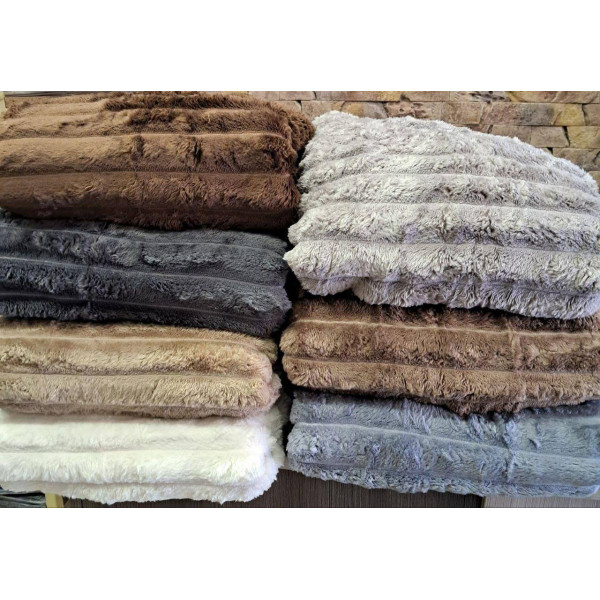 Плед-покривало євро Koloco Шарпей Смуга 4 см 20212 200х230 см коричневий