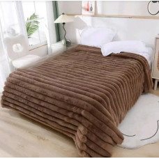 Плед-покривало євро Koloco Шарпей Смуга 7 см 20215 200х230 см коричневий