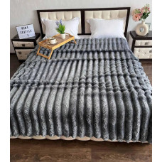 Плед-покривало євро Koloco Шарпей Смуга 7 см 20216 200х230 см темно-сірий