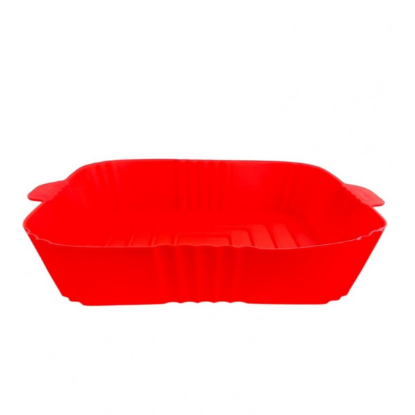 Форма в аерогриль квадратна силіконова 20219 22х22х7 см червона