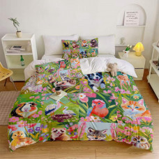 Постільна білизна 3D полуторна з мікросатину Веселі друзі 32659 150х215 см 50х70 см
