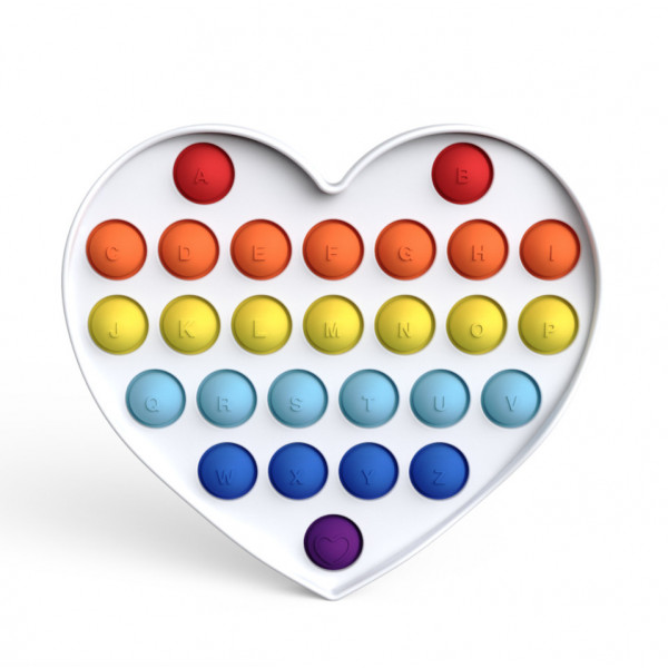 Антистрес іграшка Pop It Біле серце пупирка 5073