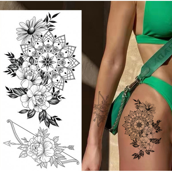 Тимчасове тату водостійке 3D велике Стріла BK-079 18х9 см