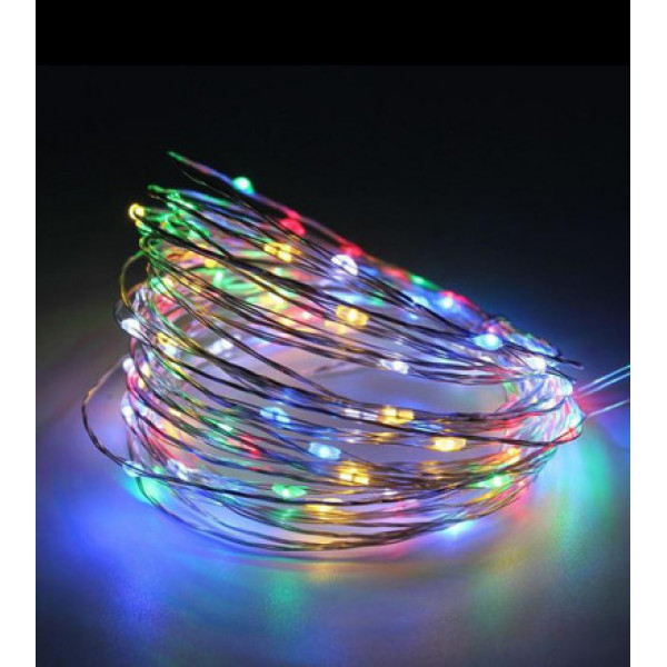 Гірлянда світлодіодна на 3 батарейках Роса 13713 20 м мультиколор