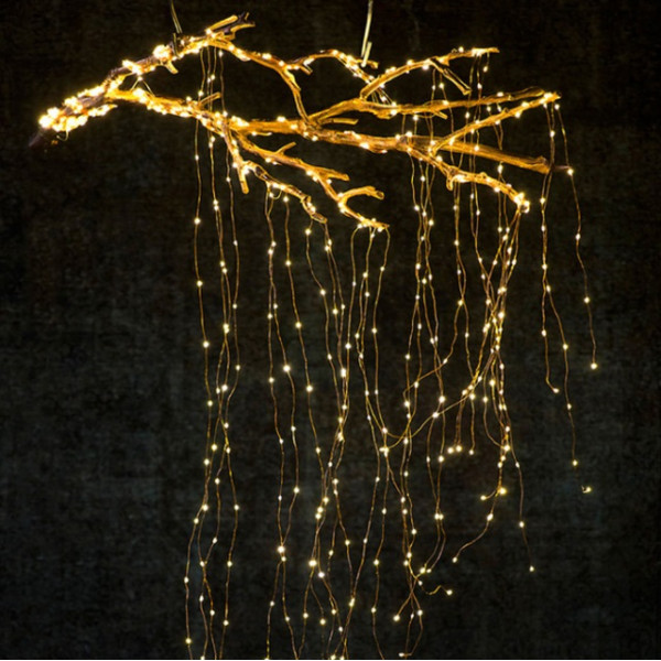 Гірлянда світлодіодна від мережі на 200 лампочок Роса 13743 2 м жовта