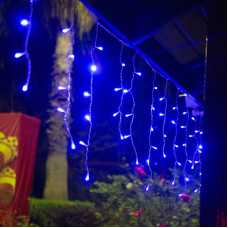 Гірлянда світлодіодна від мережі Штора Бахрома Y-20-56B 19718 3х0.3-0.5-0.7 м 120 LED синя