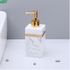 Дозатор для рідкого мила Мармур 11768 7х7х18 см 500 мл білий