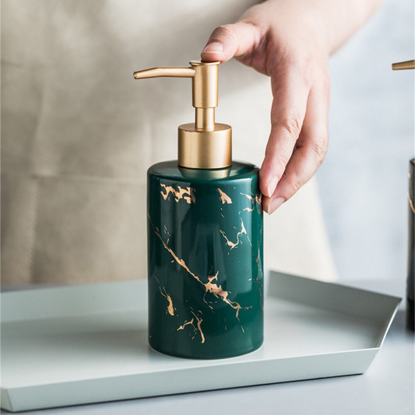 Дозатор для рідкого мила Мармур 7370 400 мл зелений