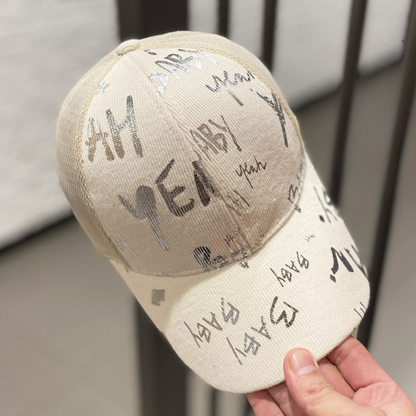 Кепка-бейсболка Написи 8425 56-58 см бежева