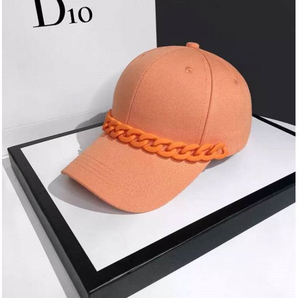 Кепка-бейсболка з ланцюжком 8435 оранжева